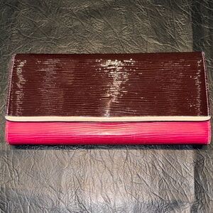 Louis Vuitton Epi Flore Wallet, Prune, Fuchsia and Ivorie, USED